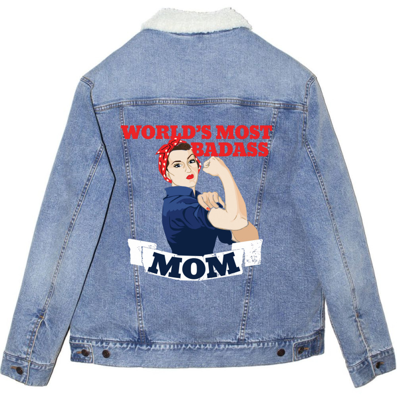 World's Most Badass Mom Unisex Sherpa-lined Denim Jacket | Artistshot