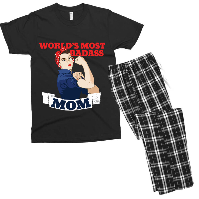 World's Most Badass Mom Men's T-shirt Pajama Set | Artistshot