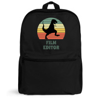 Film Editor Dinosaur  Funny Film Editor Gift Idea Active 70s 80s Backpack | Artistshot