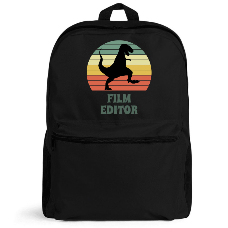 Film Editor Dinosaur  Funny Film Editor Gift Idea Active 70s 80s Backpack | Artistshot