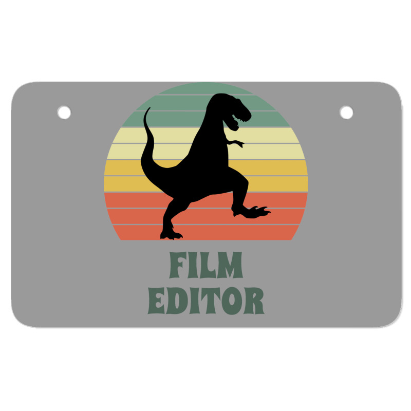 Film Editor Dinosaur  Funny Film Editor Gift Idea Active 70s 80s Atv License Plate | Artistshot