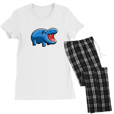 Cute Happy Hippo Women's Pajamas Set Designed By Sr88