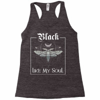 Black, Like My Soul, Vintage Goth Moth, And Crescent Moon Premium T Sh Racerback Tank | Artistshot