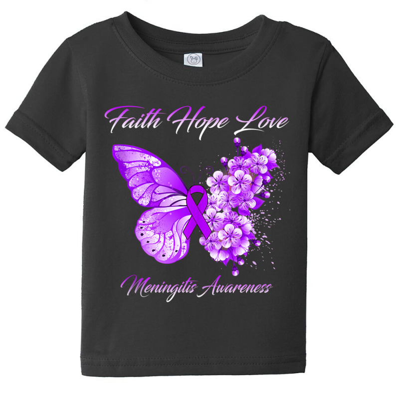 Butterfly Faith Hope Love Meningitis Awareness Tank Top Baby Tee by nasson | Artistshot