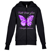 Butterfly Faith Hope Love Meningitis Awareness Tank Top Youth Zipper Hoodie | Artistshot