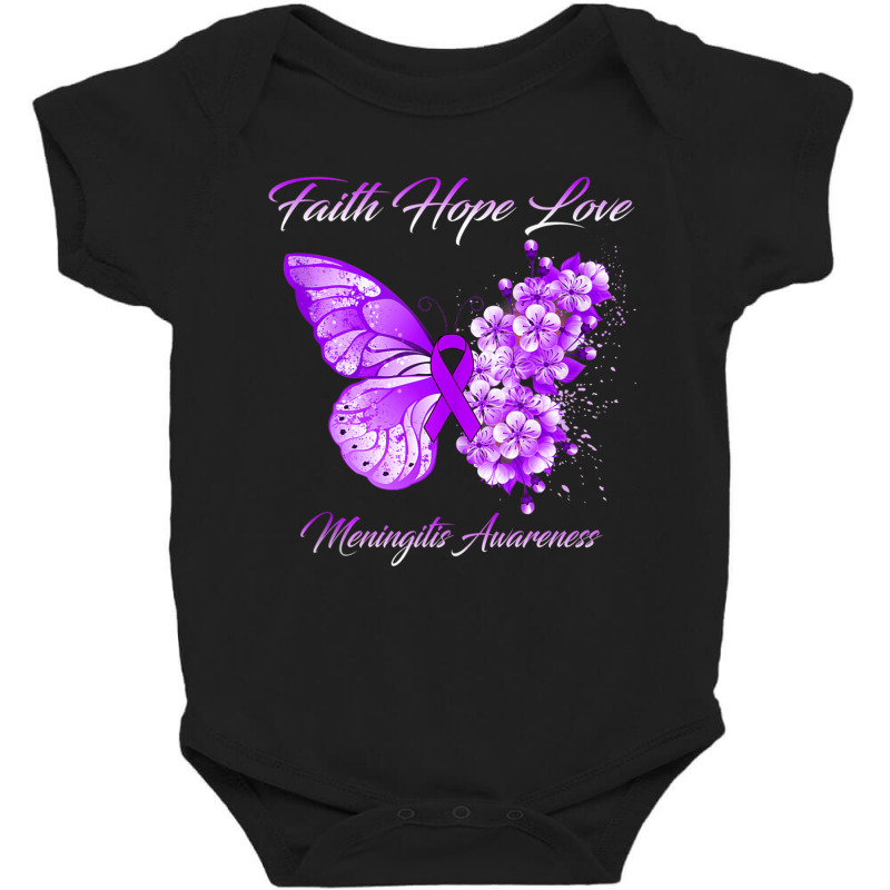 Butterfly Faith Hope Love Meningitis Awareness Tank Top Baby Bodysuit by nasson | Artistshot