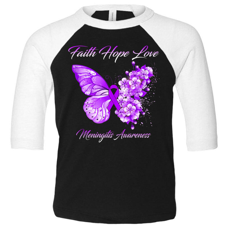 Butterfly Faith Hope Love Meningitis Awareness Tank Top Toddler 3/4 Sleeve Tee by nasson | Artistshot