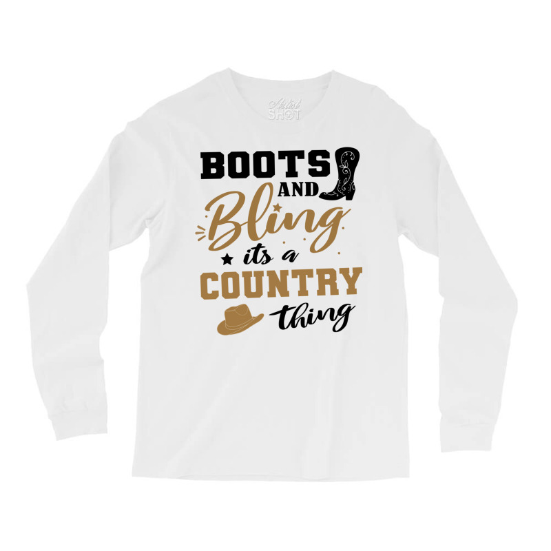 Boots Bling Its A Country Thing Cowgirl Classic Tshirt Vintage Long Sleeve Shirts by egbomluzyd | Artistshot