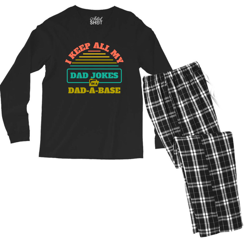 I Keep All My Dad Jokes In A Dad Men's Long Sleeve Pajama Set | Artistshot