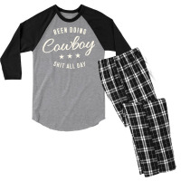 Been Doing Cowboy Shit Bull Riding Rodeo Gift Classic Tshirt Men's 3/4 Sleeve Pajama Set | Artistshot