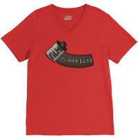 Film Is Not Dead  35mm Film Roll  Grey Classic Retro Stars V-neck Tee | Artistshot