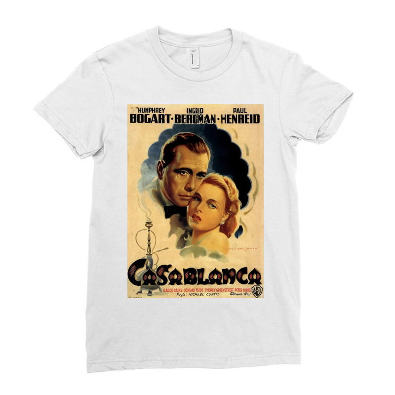 Casablanca (1942) Movie Ladies Fitted T-Shirt by georgehippo | Artistshot