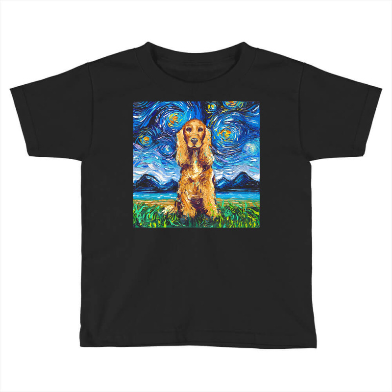 Cocker Spaniel T  Shirt Golden Cocker Spaniel Night T  Shirt Toddler T-shirt by fadams356 | Artistshot