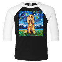 Cocker Spaniel T  Shirt Golden Cocker Spaniel Night T  Shirt Toddler 3/4 Sleeve Tee | Artistshot