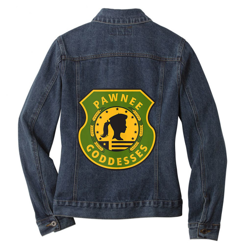 Parks & Recreation Pawnee Goddesses Tank Top Ladies Denim Jacket by JohannaRaeBrown | Artistshot