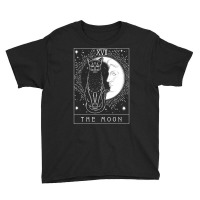 Ta.rot Card Crescent Moon And Cat Graphic T Shirt Youth Tee | Artistshot