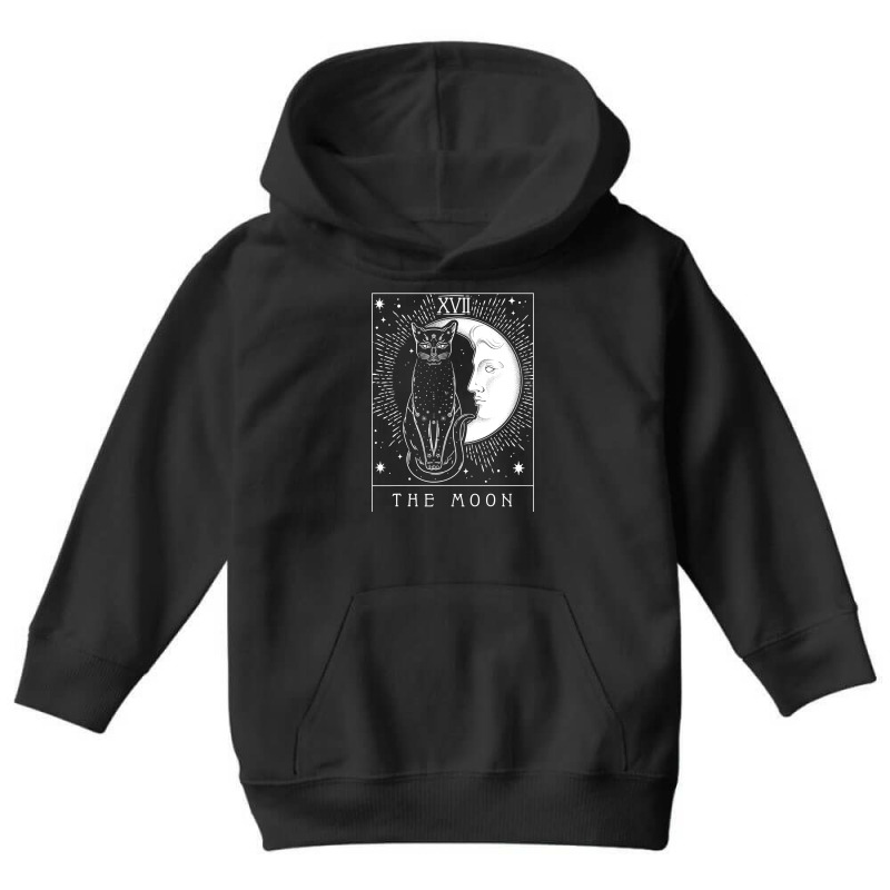 Ta.rot Card Crescent Moon And Cat Graphic T Shirt Youth Hoodie by good0396 | Artistshot