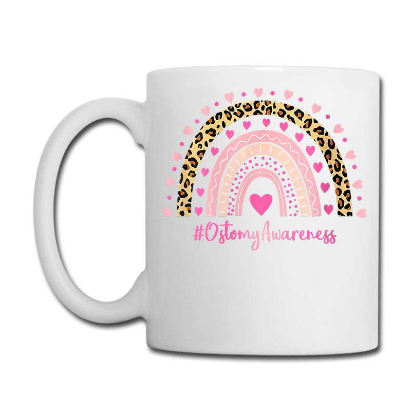 Womens Ostomy Awareness Pink Heart Leopard Rainbow Ostomy Warrior O V Coffee Mug | Artistshot