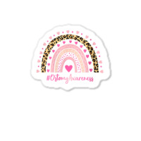 Womens Ostomy Awareness Pink Heart Leopard Rainbow Ostomy Warrior O V Sticker | Artistshot