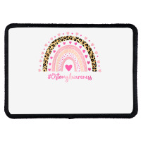 Womens Ostomy Awareness Pink Heart Leopard Rainbow Ostomy Warrior O V Rectangle Patch | Artistshot