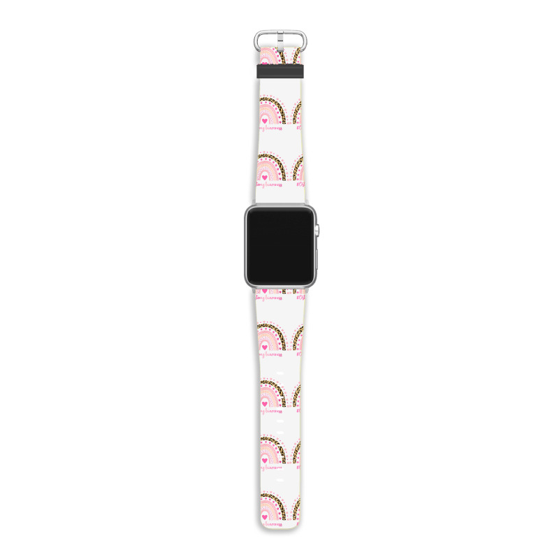 Womens Ostomy Awareness Pink Heart Leopard Rainbow Ostomy Warrior O V Apple Watch Band | Artistshot