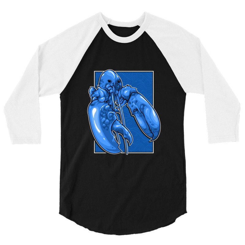 Funny Jumpscare Lobster Meme Blue Crustacean Pullover Hoodie 3/4 Sleeve Shirt | Artistshot