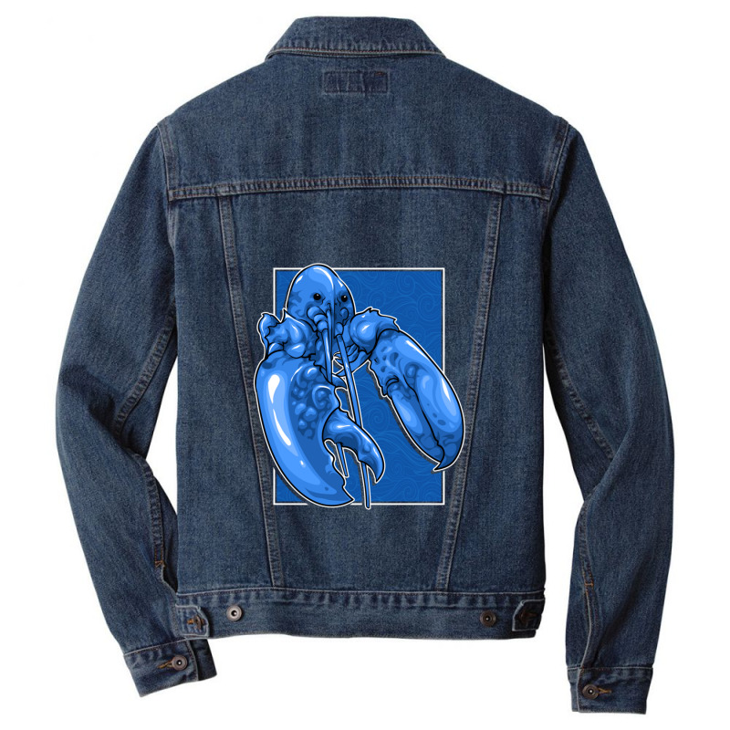 Funny Jumpscare Lobster Meme Blue Crustacean Pullover Hoodie Men Denim Jacket | Artistshot