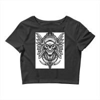 Apache Skull Black N White Poster Summer Crop Top | Artistshot