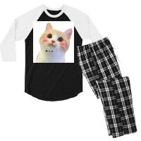 Cat Sayes Hey Poster Travel Men's 3/4 Sleeve Pajama Set | Artistshot