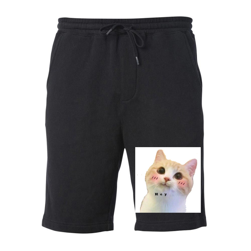 Cat Sayes Hey Poster Travel Fleece Short | Artistshot