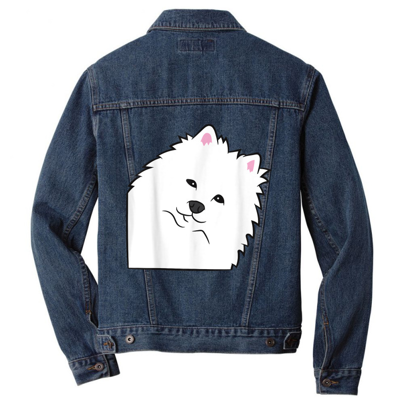 American Eskimo Dog Peeking From Side Cute American Eskimo T Shirt Men Denim Jacket by shmonotpv4s | Artistshot