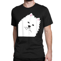 American Eskimo Dog Peeking From Side Cute American Eskimo T Shirt Classic T-shirt | Artistshot