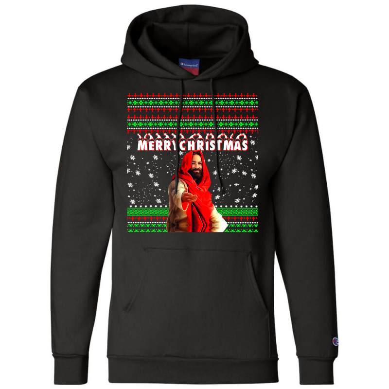 Christian Merry Christmas Funny Jesus Nativity 262 Bibble Jesus Champion Hoodie by AURRADILLARD | Artistshot