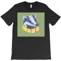 Badger Honey Badger With Scarf Eyesasdaggers Poster T-shirt | Artistshot