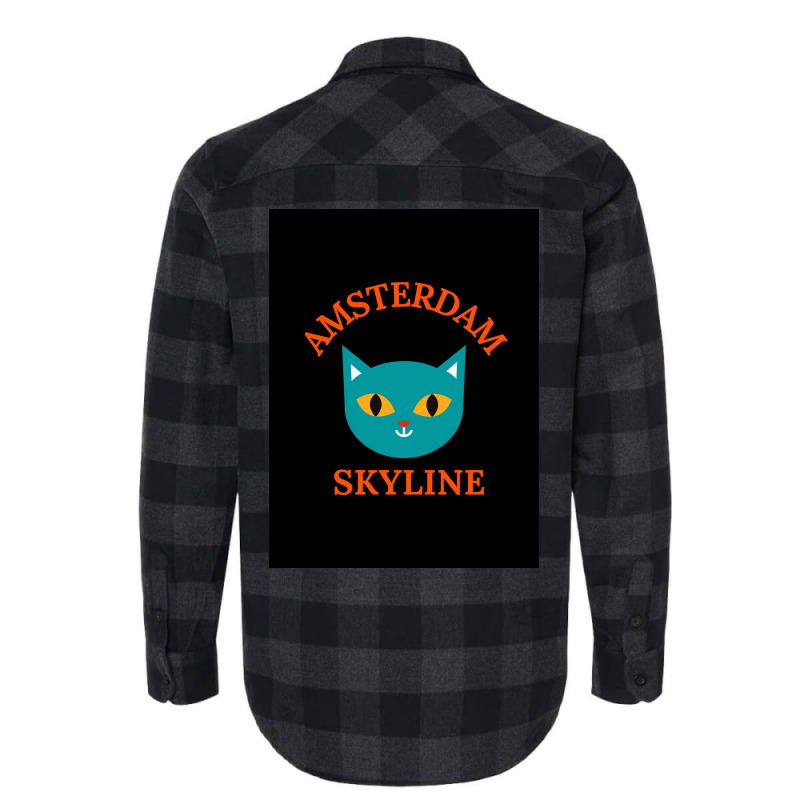 Amsterdam Skyline Cat Poster Tumblr Flannel Shirt by yojangurongp | Artistshot