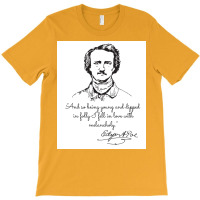 And So Being Young And Dippe Edgar A Poe Poster Retro T-shirt | Artistshot