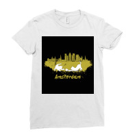 Amsterdam Skyline Cat Poster Cool (1) Ladies Fitted T-shirt | Artistshot