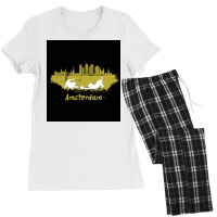 Amsterdam Skyline Cat Poster Cool (1) Women's Pajamas Set | Artistshot