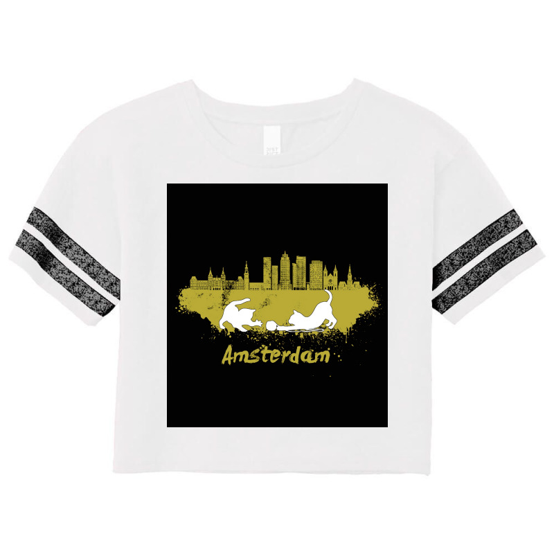 Amsterdam Skyline Cat Poster Cool (1) Scorecard Crop Tee by heysamchatoof | Artistshot