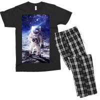 Astronaut Poster Blue Men's T-shirt Pajama Set | Artistshot