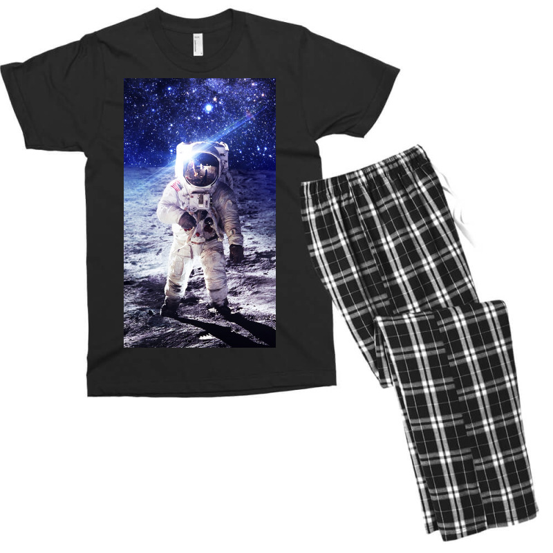 Astronaut Poster Blue Men's T-shirt Pajama Set | Artistshot