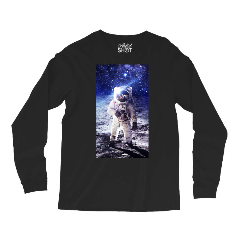 Astronaut Poster Blue Long Sleeve Shirts | Artistshot