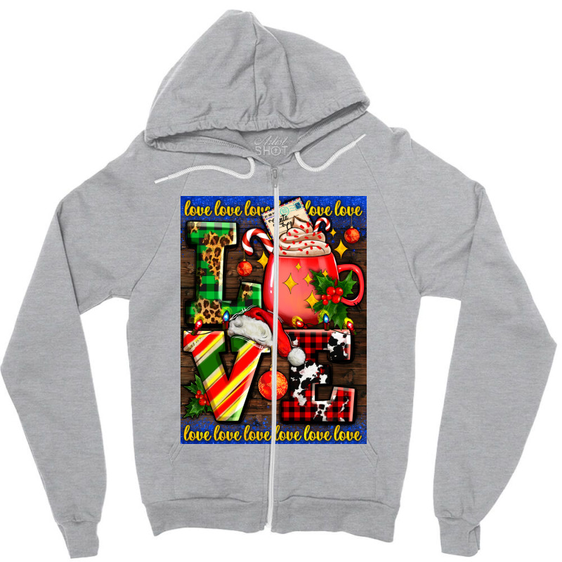 Love Coffee Cup Christmas Zipper Hoodie | Artistshot