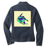 Cat Licking His Butt Poster Funny Ladies Denim Jacket | Artistshot