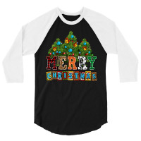 Merry Christmas With Christmas Trees 3/4 Sleeve Shirt | Artistshot