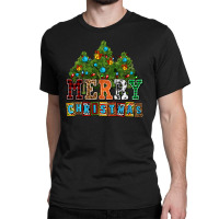 Merry Christmas With Christmas Trees Classic T-shirt | Artistshot