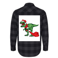 Dinosaur Christmas Funny Poster Girl Flannel Shirt | Artistshot