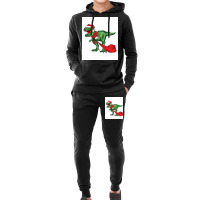 Dinosaur Christmas Funny Poster Girl Hoodie & Jogger Set | Artistshot