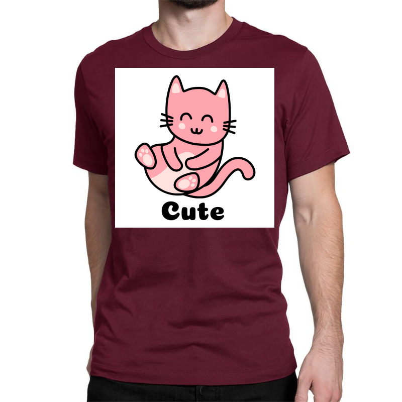 Cat Cartoon Decided Cute Poster Green Classic T-shirt | Artistshot