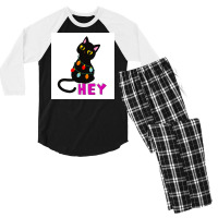 Cat Sayes Hey Poster Aesthetic Men's 3/4 Sleeve Pajama Set | Artistshot